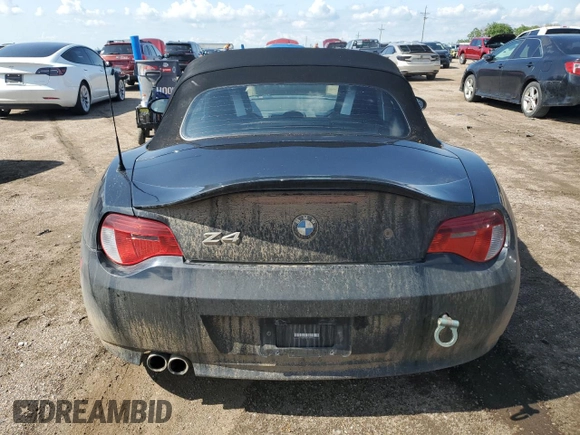 2006 BMW Z4 3.0i with VIN 4USBU33546LW58847, listed as a Copart auction lot 60427135 with 119,808 mi miles and Salvage title. Bid and sale history available at DreamBid. Image 6.