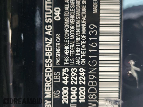 2022 Mercedes-Benz C 300 with VIN W1KWJ8DB9NG116139, listed as a Copart auction lot 87513635 with 15,397 mi miles and Salvage Title. Bid and sale history available at DreamBid. Image 12.