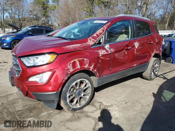 2019 Ford EcoSport Titanium with VIN MAJ6S3KL1KC291709, listed as a Copart auction lot 46219465 with 42,724 mi miles and Salvage Title. Bid and sale history available at DreamBid. Image 1.
