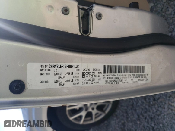 2011 Dodge Journey Crew with VIN 3D4PG3FGXBT571987, listed as a Copart auction lot 53959565 with 152,716 mi miles and Salvage title. Bid and sale history available at DreamBid. Image 13.