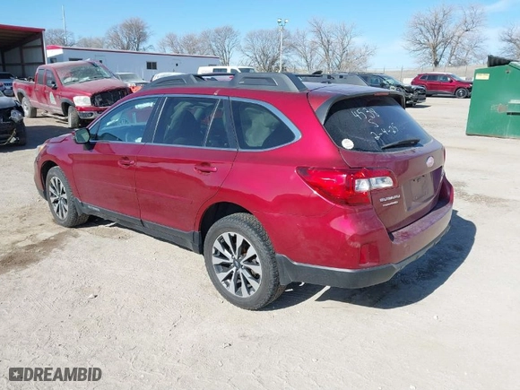 2015 Subaru Outback 2.5i Limited with VIN 4S4BSBLC1F3363608, listed as a IAAI auction lot 41539070 with 119,940 mi miles. Bid and sale history available at carsss.com. Image 3.