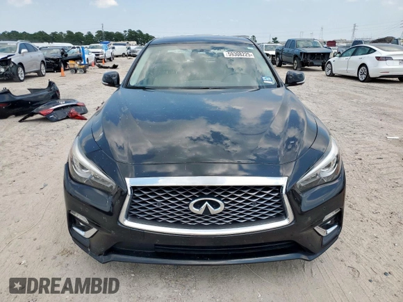 2020 Infiniti Q50 Luxe with VIN JN1EV7AR1LM250957, listed as a Copart auction lot 59308225 with 51,606 mi miles and Salvage title. Bid and sale history available at DreamBid. Image 5.