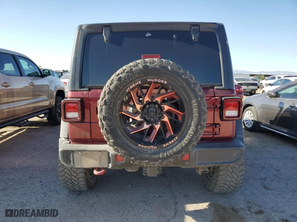 2021 Jeep Wrangler Unlimited Rubicon with VIN 1C4HJXFG7MW590231, listed as a Copart auction lot 53527475 with 26,250 mi miles and Salvage Title. Bid and sale history available at carsss.com. Image 6.