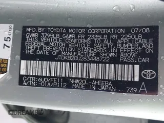 2008 Toyota Prius with VIN JTDKB20U283448722, listed as a IAAI auction lot 41500219 with Not Provided miles and . Bid and sale history available at DreamBid. Image 9.