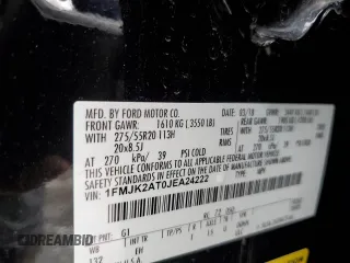 2018 Ford Expedition Max Limited with VIN 1FMJK2AT0JEA24222, listed as a Copart auction lot 47488805 with 126,627 mi miles and Salvage title. Bid and sale history available at DreamBid. Image 14.