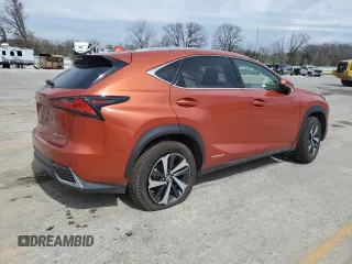 2021 Lexus NX 300h with VIN JTJGJRDZ9M2157039, listed as a Copart auction lot 49714395 with 63,847 mi miles and Salvage Title. Bid and sale history available at DreamBid. Image 3.
