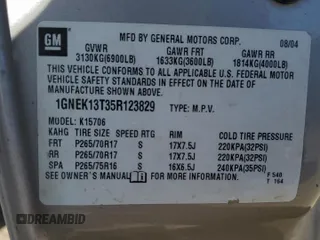 2005 Chevrolet Tahoe Z71 with VIN 1GNEK13T35R123829, listed as a Copart auction lot 84942924 with 0 mi miles and Clean Title. Bid and sale history available at carsss.com. Image 13.