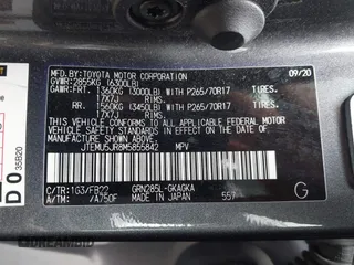 2021 Toyota 4Runner SR5 with VIN JTEMU5JR8M5855842, listed as a IAAI auction lot 42016331 with 87,455 mi miles and . Bid and sale history available at DreamBid. Image 9.