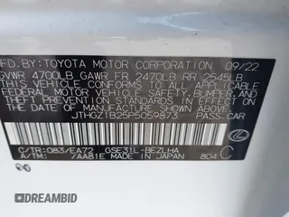 2023 Lexus IS 350 F Sport z VIN JTHGZ1B25P5059873, wystawiony jako IAAI lot #42203427 z przebiegiem 40 084 mil mil oraz . Historia ofert i sprzedaży dostępna na DreamBid. Obrazek 9.