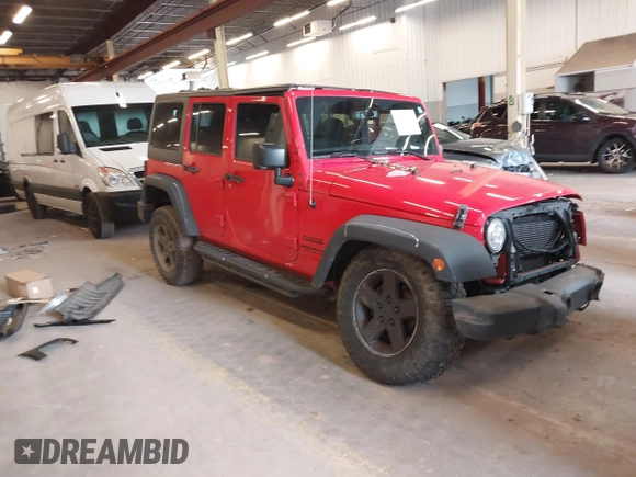 2017 Jeep Wrangler Unlimited Sport with VIN 1C4BJWDG0HL597113, listed as a IAAI auction lot 41764073 with 96,531 mi miles. Bid and sale history available at carsss.com. Image 1.