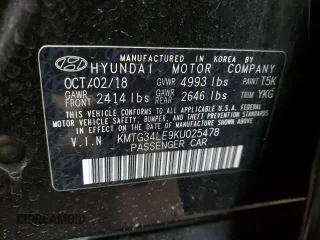 2019 Genesis G70 Advanced with VIN KMTG34LE9KU025478, listed as a Copart auction lot 49776525 with 57,583 mi miles and Salvage title. Bid and sale history available at DreamBid. Image 14.