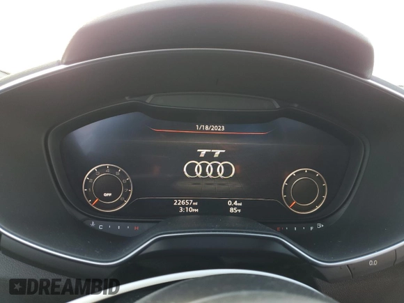 2020 Audi TT with VIN TRUAEAFV1L1000947, listed as a Copart auction lot 37233833 with 22,657 mi miles and . Bid and sale history available at DreamBid. Image 9.