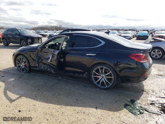 2020 Genesis G70 3.3T with VIN KMTG34LE7LU055421, listed as a Copart auction lot 38198863 with 43,694 mi miles. Bid and sale history available at carsss.com. Image 2.