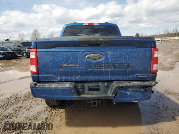2022 Ford F-150 XL with VIN 1FTEW1EP3NFA76820, listed as a Copart auction lot 52161725 with 32,265 mi miles and Salvage Title. Bid and sale history available at carsss.com. Image 6.
