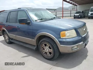 2003 Ford Expedition Eddie Bauer z VIN 1FMPU17L33LB13450, wystawiony jako IAAI lot #42465903 z przebiegiem 262 255 mil mil oraz . Historia ofert i sprzedaży dostępna na DreamBid. Obrazek 1.