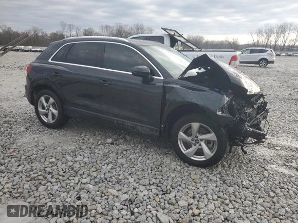2022 Audi Q3 Premium with VIN WA1AUCF31N1033662, listed as a Copart auction lot 46417015 with 38,647 mi miles and Salvage Title. Bid and sale history available at carsss.com. Image 4.