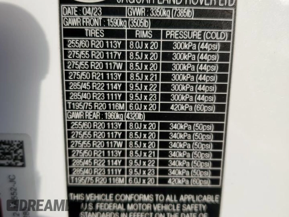 2023 Land Rover Range Rover SE z VIN SALKP9E7XPA063280, wystawiony jako Copart lot #87803455 z przebiegiem 38 966 mil mil oraz Szkoda całkowita • Salvage title. Historia ofert i sprzedaży dostępna na DreamBid. Obrazek 14.