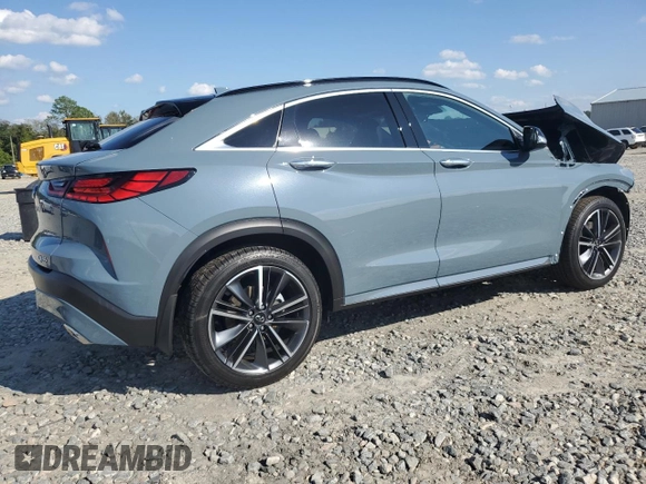 2024 Infiniti QX55 Luxe with VIN 3PCAJ5JRXRF113710, listed as a Copart auction lot 72124334 with 1,620 mi miles and Salvage Title. Bid and sale history available at DreamBid. Image 3.