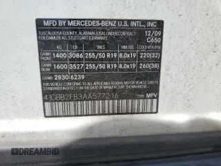 2010 Mercedes-Benz M 350 with VIN 4JGBB2FB3AA577216, listed as a Copart auction lot 53878305 with 219,191 mi miles and Salvage Title. Bid and sale history available at DreamBid. Image 13.