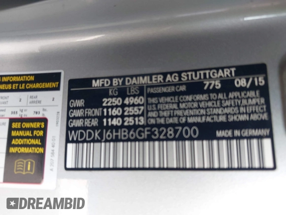 2016 Mercedes-Benz E 400 with VIN WDDKJ6HB6GF328700, listed as a IAAI auction lot 42157340 with 125,183 mi miles and . Bid and sale history available at DreamBid. Image 9.