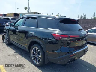 2023 Infiniti QX60 Luxe with VIN 5N1DL1FR2PC332501, listed as a IAAI auction lot 42486078 with 5,842 mi miles and . Bid and sale history available at DreamBid. Image 3.