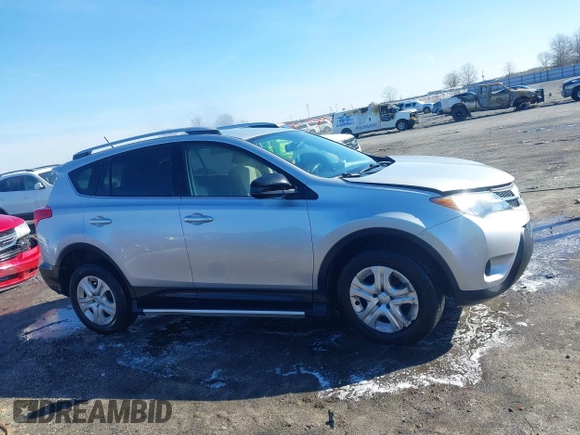 2013 Toyota RAV4 LE with VIN JTMZFREV9DD000690, listed as a IAAI auction lot 41575027 with 123,038 mi miles. Bid and sale history available at carsss.com. Image 13.