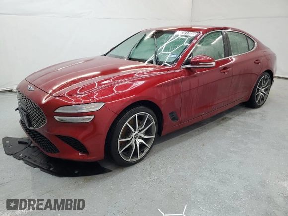 2023 Genesis G70 2.0T with VIN KMTG34TA1PU129659, listed as a Copart auction lot 54751764 with Not Provided miles and Non Repairable. Bid and sale history available at DreamBid. Image 1.