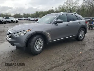 2015 Infiniti QX70 with VIN JN8CS1MW2FM482942, listed as a Copart auction lot 54245025 with 108,314 mi miles and Salvage Title. Bid and sale history available at DreamBid. Image 1.