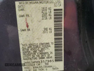 2014 Nissan Altima 2.5 with VIN 1N4AL3APXEN357985, listed as a Copart auction lot 47784955 with 71,951 mi miles and Clean Title. Bid and sale history available at DreamBid. Image 12.