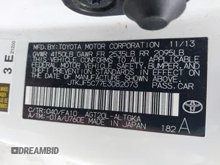 2014 Scion tC z VIN JTKJF5C77E3082073, wystawiony jako IAAI lot #42107615 z przebiegiem 223 895 mil mil oraz . Historia ofert i sprzedaży dostępna na DreamBid. Obrazek 9.