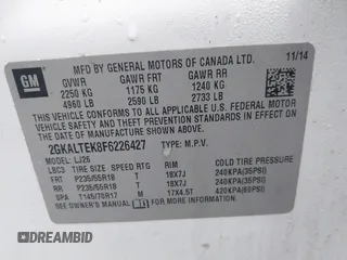 2015 GMC Terrain SLT z VIN 2GKALTEK8F6226427, wystawiony jako IAAI lot #41569712 z przebiegiem 48 160 mil mil oraz . Historia ofert i sprzedaży dostępna na DreamBid. Obrazek 9.