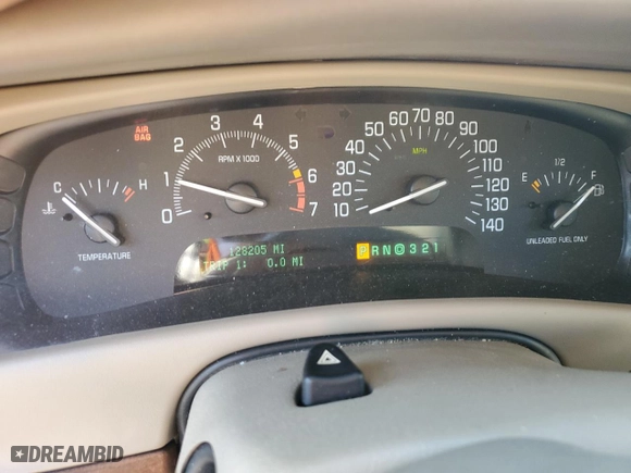 2001 Buick Park Avenue with VIN 1G4CW54K214294964, listed as a Copart auction lot 75270244 with 128,205 mi miles and Salvage Title. Bid and sale history available at carsss.com. Image 9.