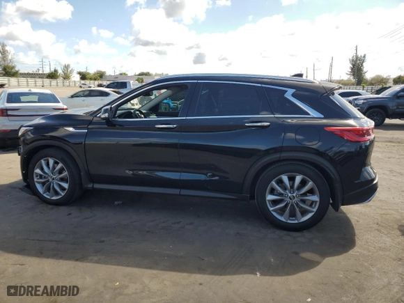 2019 Infiniti QX50 LUXE with VIN 3PCAJ5M3XKF138197, listed as a Copart auction lot 44222635 with 51,728 mi miles and Non Repairable. Bid and sale history available at carsss.com. Image 2.