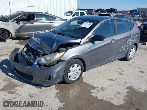 2014 Hyundai Accent GS with VIN KMHCT5AE9EU151393, listed as a IAAI auction lot 41571254 with 163,092 mi miles. Bid and sale history available at carsss.com. Image 2.
