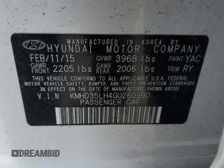 2016 Hyundai Elantra with VIN KMHD35LH4GU260990, listed as a Copart auction lot 56382565 with 29,847 mi miles and Salvage Title. Bid and sale history available at DreamBid. Image 12.