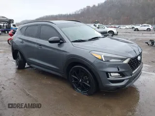 2019 Hyundai Tucson Ultimate with VIN KM8J3CAL2KU929121, listed as a IAAI auction lot 40793502 with 142,846 mi miles. Bid and sale history available at carsss.com. Image 1.