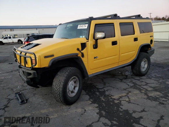 2005 Hummer H2 SUV with VIN 5GRGN23U55H105263, listed as a Copart auction lot 80446754 with 162,538 mi miles and Salvage Title. Bid and sale history available at carsss.com. Image 1.