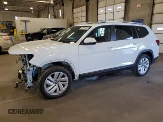 2021 Volkswagen Atlas SEL z VIN 1V2BP2CA4MC585625, wystawiony jako Copart lot #55776755 z przebiegiem 63 237 mil mil oraz Szkoda całkowita • Salvage title. Historia ofert i sprzedaży dostępna na DreamBid. Obrazek 1.