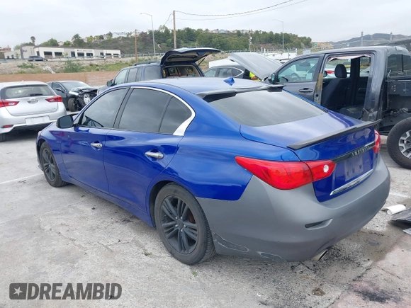 2014 Infiniti Q50 with VIN JN1BV7AP6EM689012, listed as a IAAI auction lot 42063216 with 114,785 mi miles and . Bid and sale history available at DreamBid. Image 3.