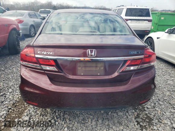 2015 Honda Civic Sedan EX-L with VIN 19XFB2F90FE034994, listed as a Copart auction lot 45046705 with 6,721 mi miles and Salvage Title. Bid and sale history available at carsss.com. Image 6.