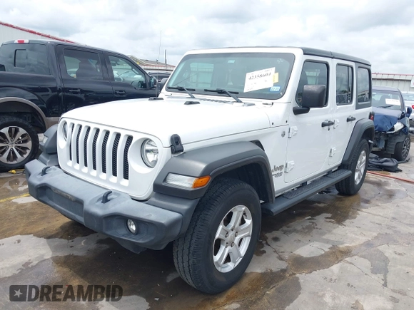 2019 Jeep Wrangler Unlimited Sport S with VIN 1C4HJXDN3KW689739, listed as a IAAI auction lot 42358604 with 73,271 mi miles and . Bid and sale history available at DreamBid. Image 21.