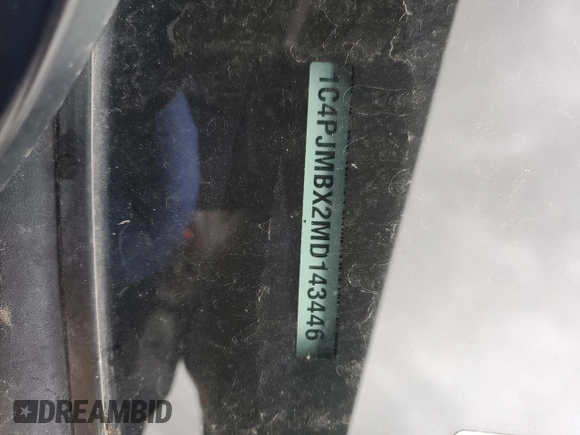 2021 Jeep Cherokee Trailhawk with VIN 1C4PJMBX2MD143446, listed as a Copart auction lot 55166945 with 83,841 mi miles and Salvage title. Bid and sale history available at DreamBid. Image 14.