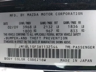 2010 Mazda 3 i SV with VIN JM1BL1SF3A1132544, listed as a IAAI auction lot 41316144 with 154,655 mi miles and . Bid and sale history available at DreamBid. Image 9.