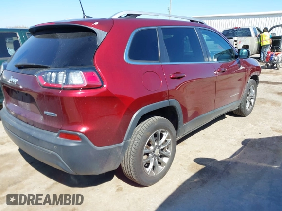 2019 Jeep Cherokee Latitude Plus with VIN 1C4PJLLB9KD312906, listed as a IAAI auction lot 41839763 with 168,248 mi miles. Bid and sale history available at carsss.com. Image 4.