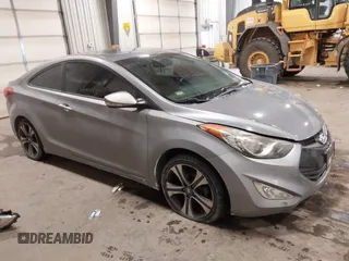 2013 Hyundai Elantra Coupe GS PZEV with VIN KMHDH6AE6DU000893, listed as a IAAI auction lot 41613994 with 94,388 mi miles. Bid and sale history available at carsss.com. Image 1.