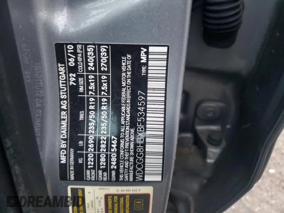 2011 Mercedes-Benz GLK 350 with VIN WDCGG8HBXBF534597, listed as a Copart auction lot 72635834 with 122,885 mi miles and Salvage Title. Bid and sale history available at DreamBid. Image 13.