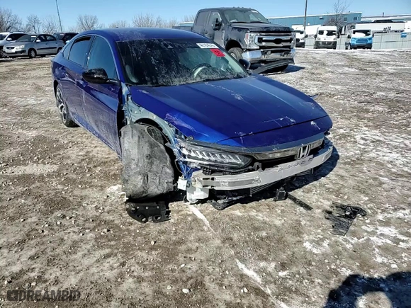2022 Honda Accord Sedan Sport SE with VIN 1HGCV1F43NA025346, listed as a Copart auction lot 46184645 with 0 mi miles and Salvage Title. Bid and sale history available at carsss.com. Image 10.