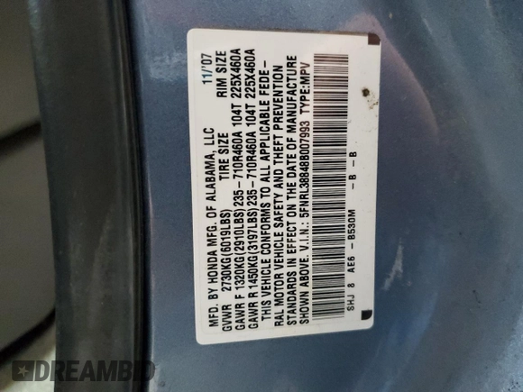 2008 Honda Odyssey Touring with VIN 5FNRL38848B007993, listed as a Copart auction lot 78026214 with 214,063 mi miles and Salvage Title. Bid and sale history available at carsss.com. Image 13.