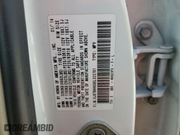 2014 Acura RDX Tech Pkg with VIN 5J8TB4H56EL020761, listed as a Copart auction lot 50519535 with 161,277 mi miles and Salvage Title. Bid and sale history available at carsss.com. Image 14.
