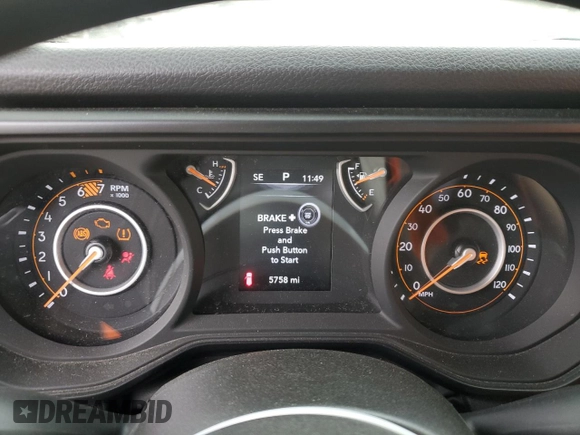 2024 Jeep Wrangler Sport S with VIN 1C4PJXAN5RW123740, listed as a Copart auction lot 62877324 with 5,758 mi miles and Salvage title. Bid and sale history available at DreamBid. Image 9.